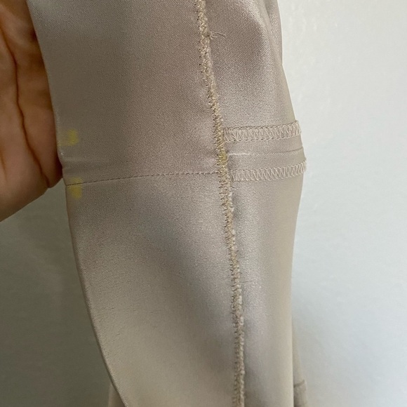 St. John Satin Wide Leg Pants Taupe 10 "Altered" - Picture 7 of 8